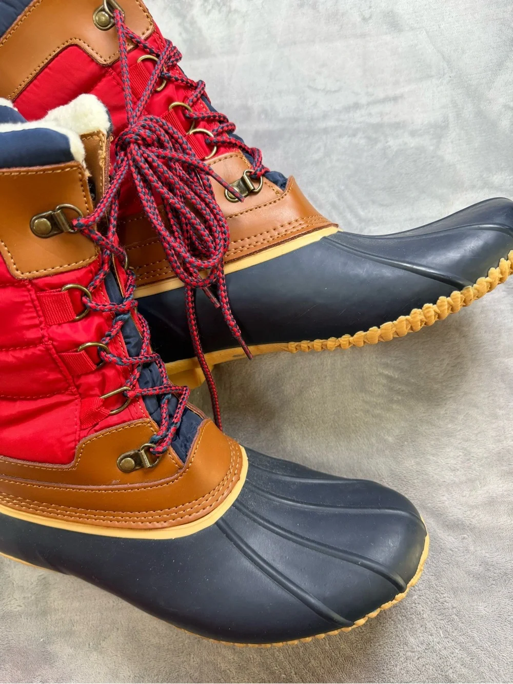 Lands' End Kids Red, Navy & Women’s Brown Waterproof Winter Boots 10